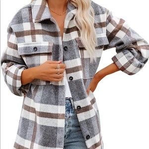 Laseily Womens Brushed Shacket